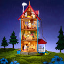 Atmosphärische Präsentation der Rolife Moominhouse, Bausatz für ein vierstöckiges Moomin-Miniaturhaus