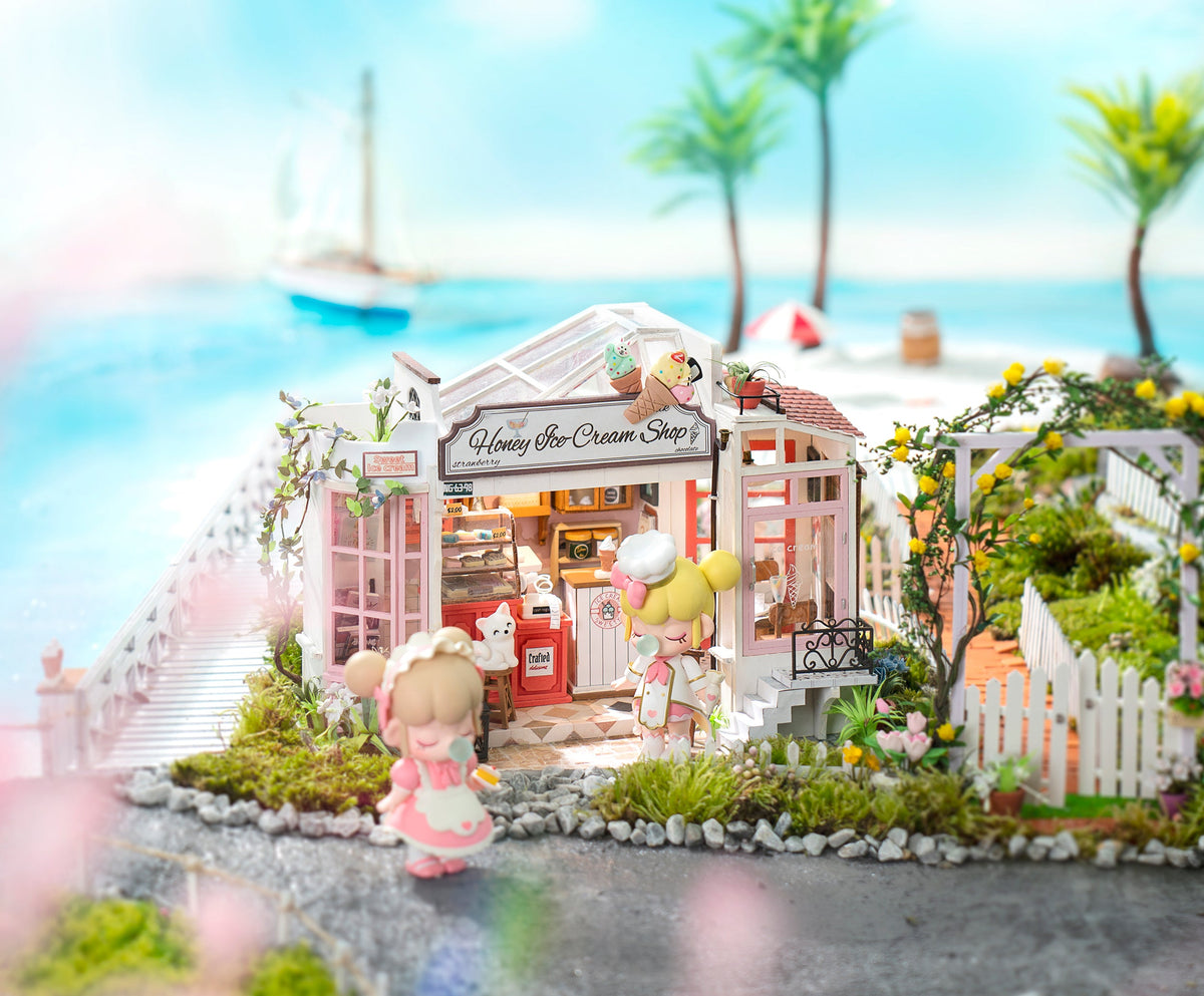 10-teiliges Mini-Eiscreme-Set - Puppenhaus Deko Spielzeug Bunt