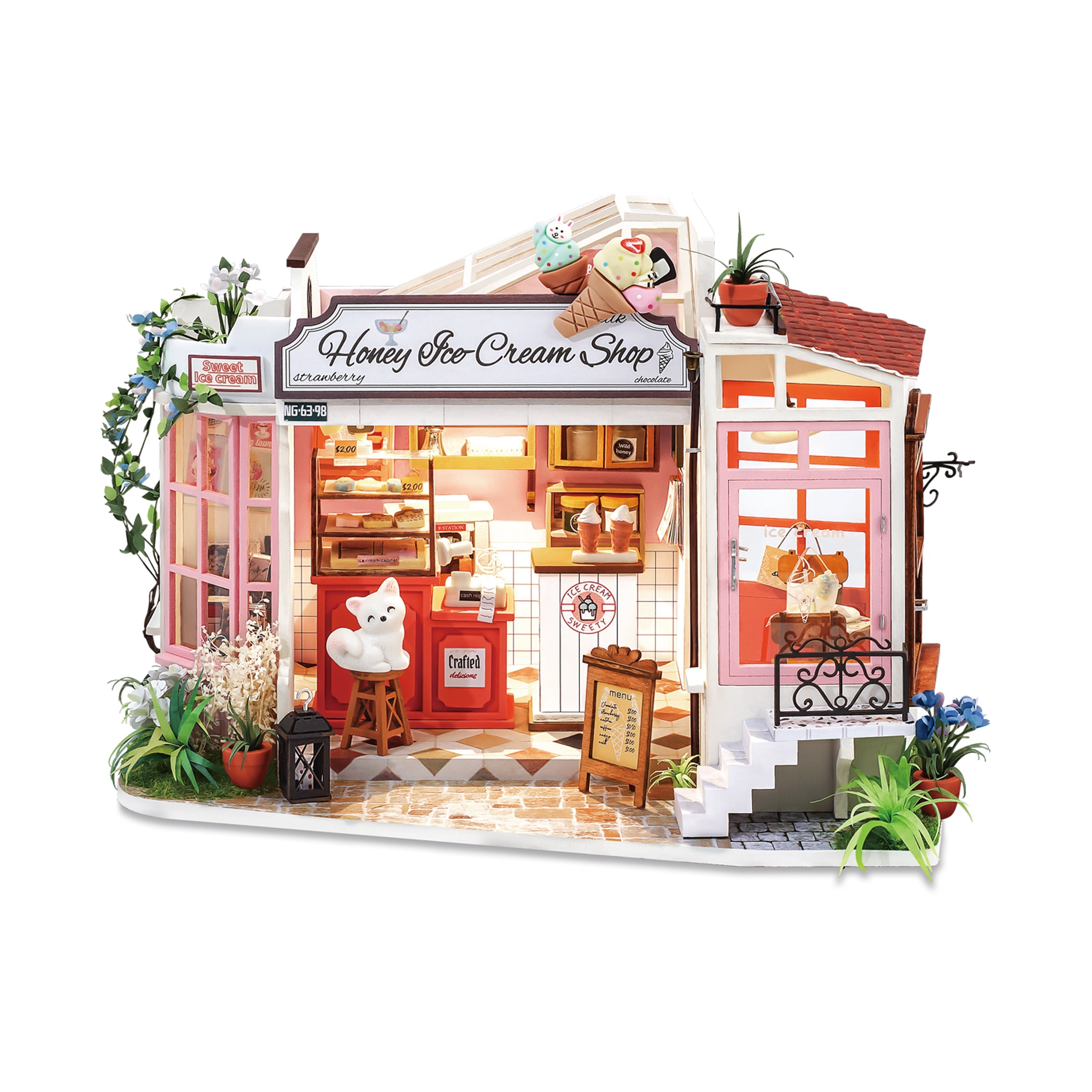 Robotime Arca Dating Bookshake Mit Staubschutz DIY Miniatur Puppenhaus Kit 3D Holzpuzzle Buchstütze Bücherregal Kor Geschenk
