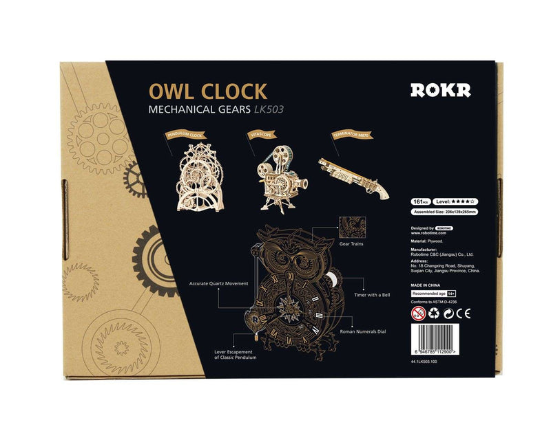 Robotime Owl Clock LK503